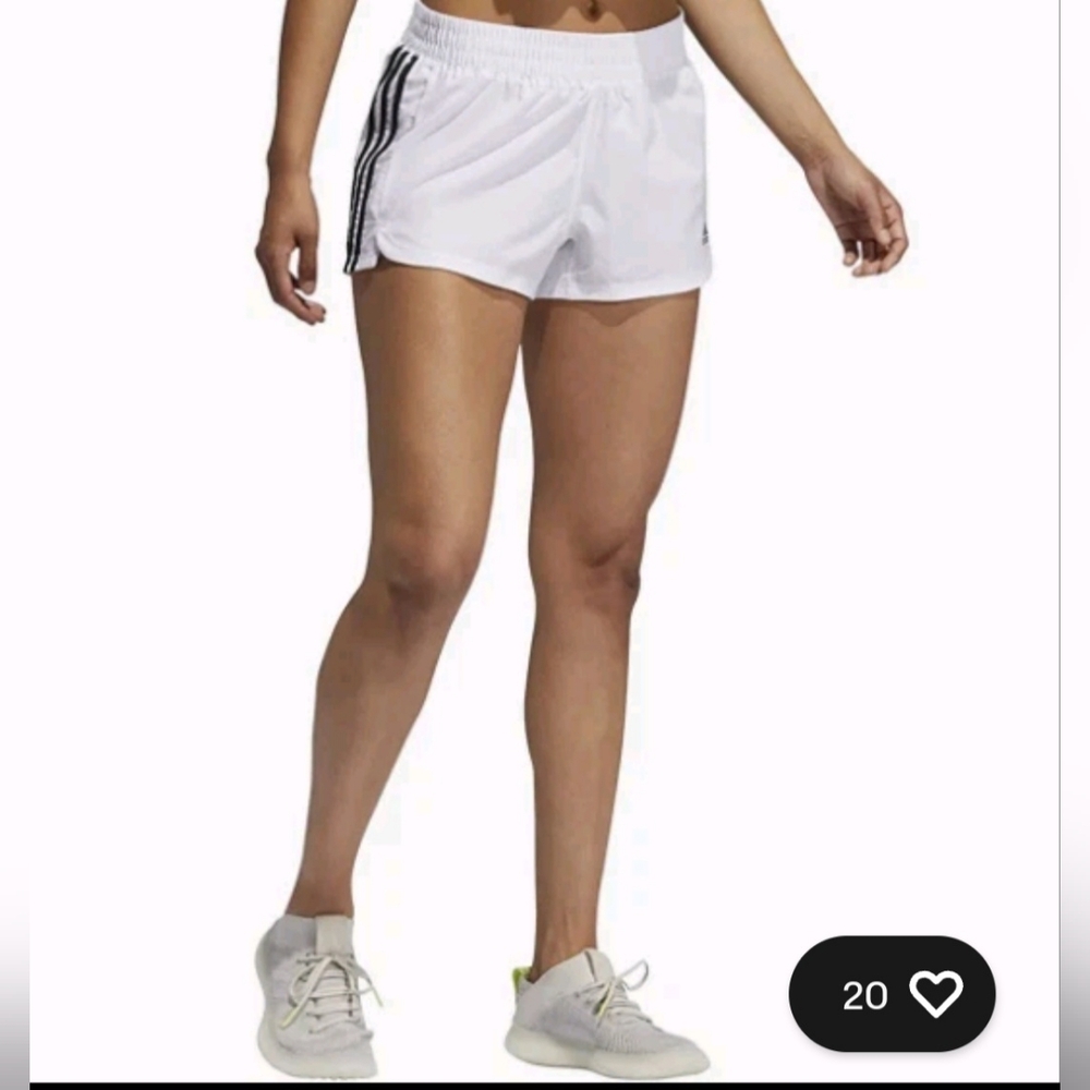 Adidas Women's White and Black Athletic Shorts